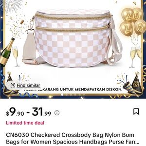 Checkered Crossbody Bum Bag